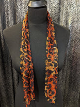 Load image into Gallery viewer, Small Scarf with Leopard Print in Sheer Viscose