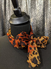 Load image into Gallery viewer, Small Scarf with Leopard Print in Sheer Viscose