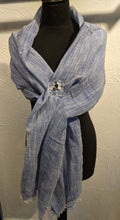 Load image into Gallery viewer, LINEN SCARF - Chambray Effect