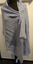Load image into Gallery viewer, LINEN SCARF - Chambray Effect