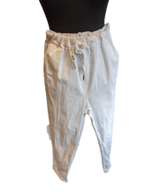 Load image into Gallery viewer, PLUS SIZE - Plain Super Stretch 'Magic' Trousers - Lurex Mix Flat Drawstring with Silver Tip