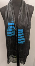 Load image into Gallery viewer, Long Silk Scarf with Abstract Block Pattern