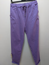 Load image into Gallery viewer, Plain Super Stretch 'Magic' Trousers - Lurex Mix Flat Drawstring with Silver Tip