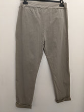 Load image into Gallery viewer, Plain Super Stretch 'Magic' Trousers - Lurex Trim Pockets with Drawstring Waist