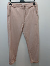 Load image into Gallery viewer, Plain Super Stretch 'Magic' Trousers - Lurex Trim Pockets with Drawstring Waist