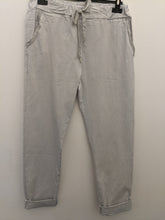 Load image into Gallery viewer, Plain Super Stretch 'Magic' Trousers - Lurex Trim Pockets with Drawstring Waist