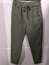 Load image into Gallery viewer, Plain Super Stretch 'Magic' Trousers - Lurex Mix Flat Drawstring with Silver Tip