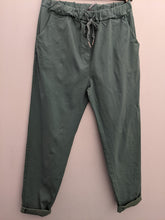 Load image into Gallery viewer, Plain Super Stretch 'Magic' Trousers - Lurex Mix Flat Drawstring with Silver Tip