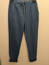 Load image into Gallery viewer, Plain Super Stretch 'Magic' Trousers - Lurex Mix Flat Drawstring with Silver Tip