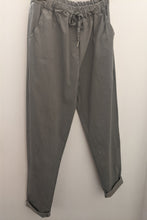 Load image into Gallery viewer, PLUS SIZE - Plain Super Stretch 'Magic' Trousers - Lurex Mix Flat Drawstring with Silver Tip