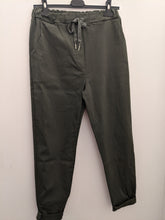 Load image into Gallery viewer, PLUS SIZE - Plain Super Stretch 'Magic' Trousers - Lurex Mix Flat Drawstring with Silver Tip