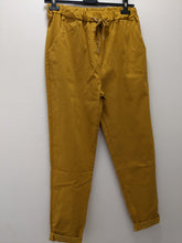 Load image into Gallery viewer, PLUS SIZE - Plain Super Stretch 'Magic' Trousers - Lurex Mix Flat Drawstring with Silver Tip