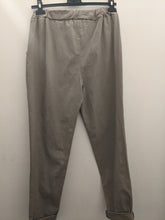 Load image into Gallery viewer, PLUS SIZE - Plain Super Stretch 'Magic' Trousers - Lurex Mix Flat Drawstring with Silver Tip