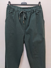 Load image into Gallery viewer, PLUS SIZE - Plain Super Stretch 'Magic' Trousers - Lurex Mix Flat Drawstring with Silver Tip