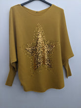 Load image into Gallery viewer, Italian Sequin Star Burst Jumper -Soft Rib Knit with Batwing Sleeve