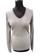 Load image into Gallery viewer, V Neck Fitted Fine Knit Jumper