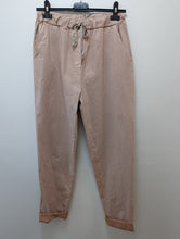 Load image into Gallery viewer, Plain Super Stretch 'Magic' Trousers - Lurex Mix Flat Drawstring with Silver Tip