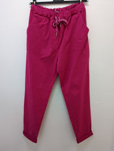 Load image into Gallery viewer, Plain Super Stretch 'Magic' Trousers - Lurex Mix Flat Drawstring with Silver Tip