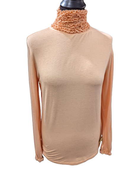 Ruffle Polo Neck