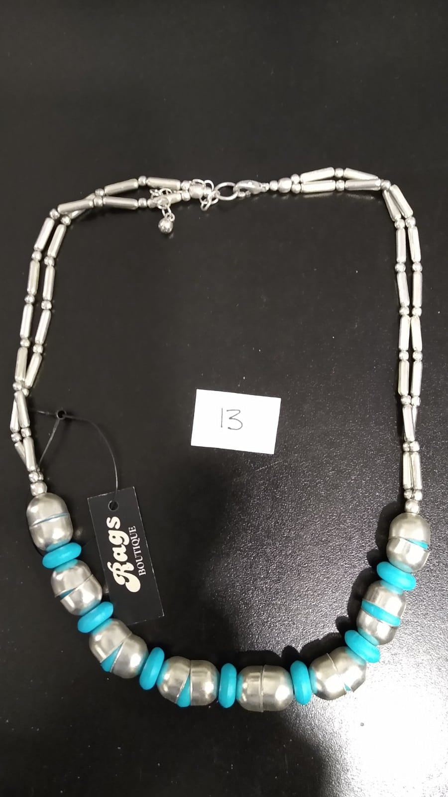 Silver/Turquoise Necklace with Pod Beads