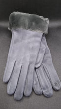 Load image into Gallery viewer, Faux Suede Gloves with Faux Fur Trim
