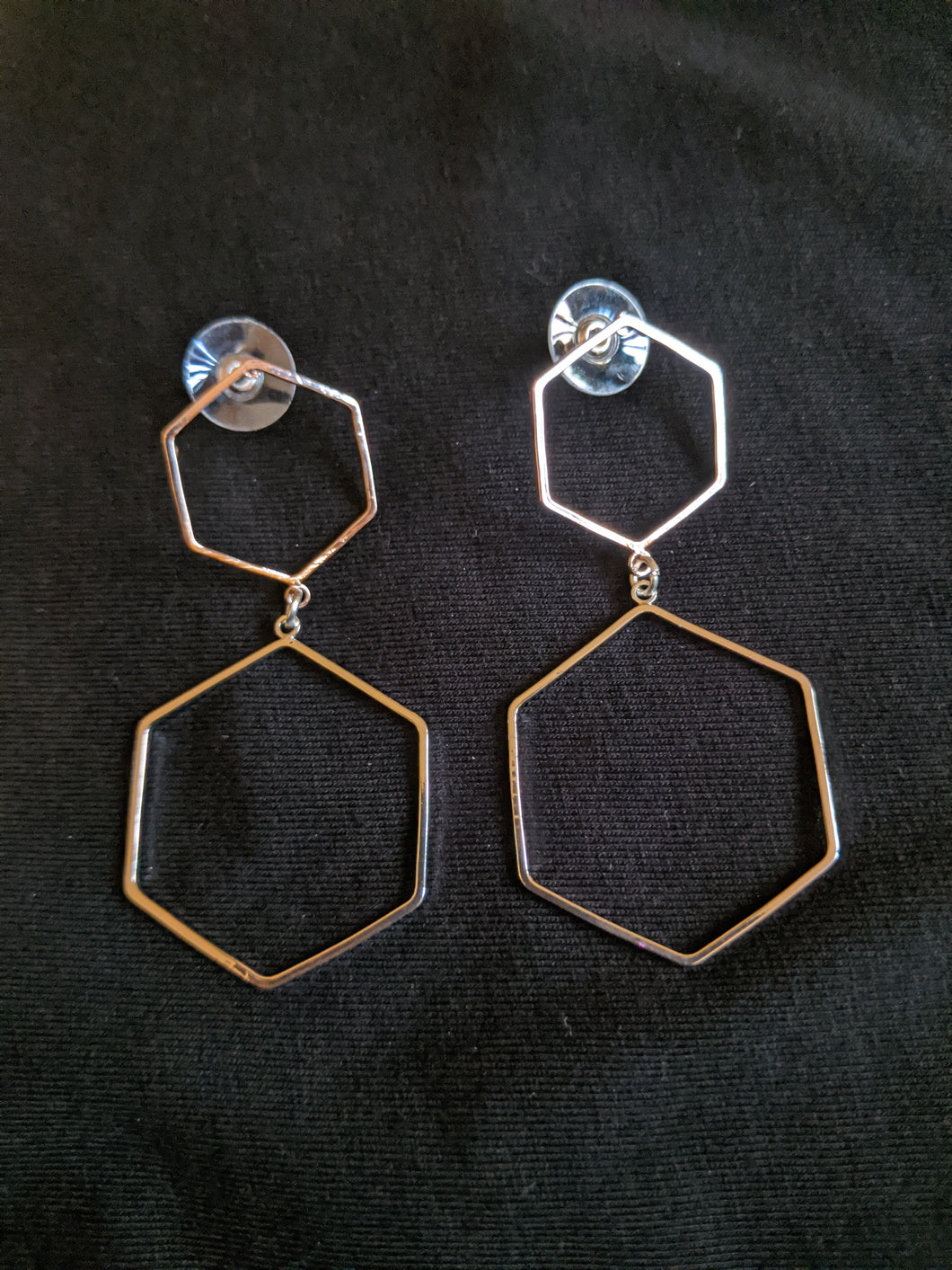 Earrings - Honeycomb double drop