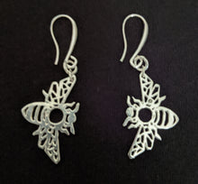Load image into Gallery viewer, Silver Plated Bee Earrings
