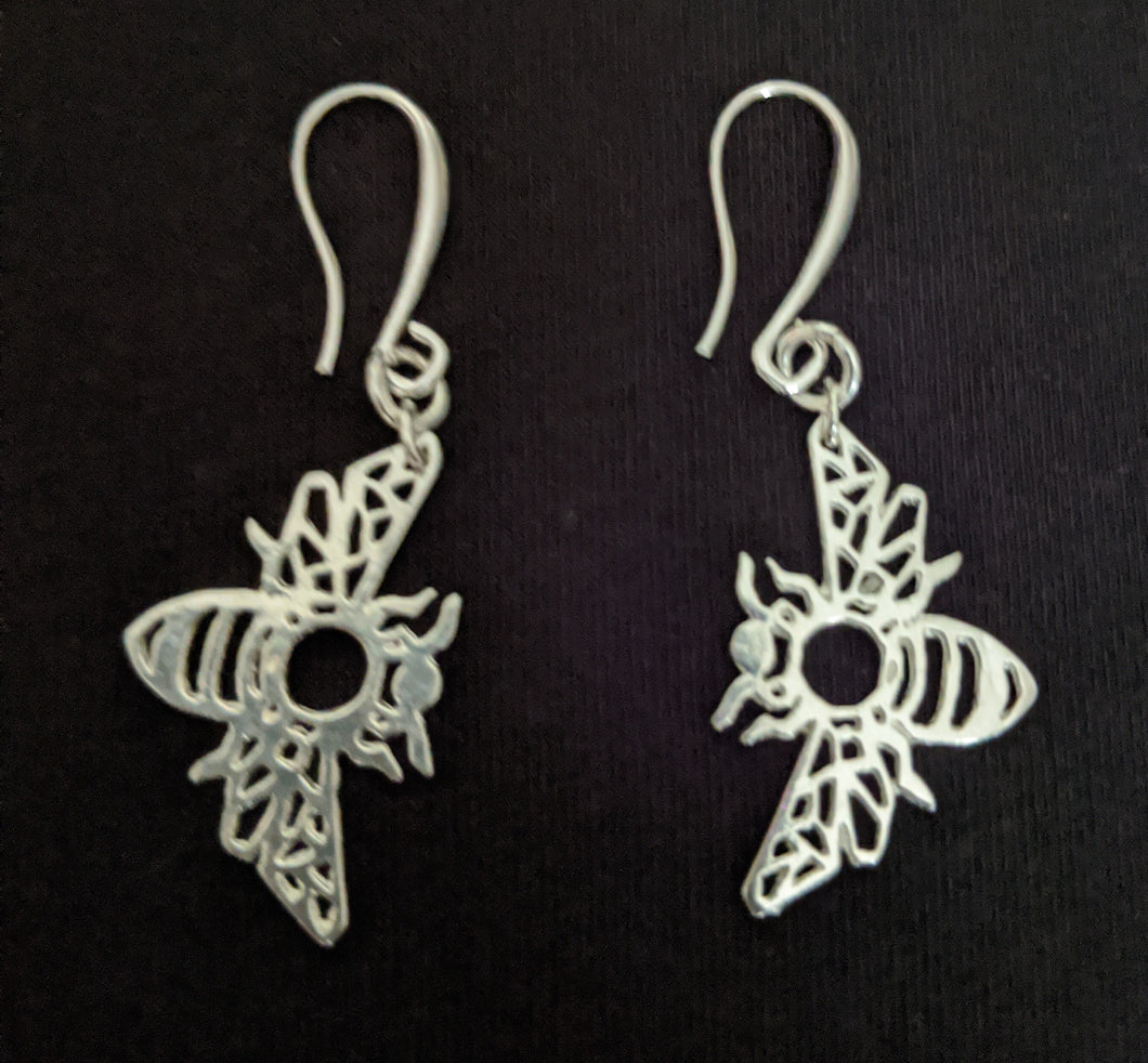 Silver Plated Bee Earrings