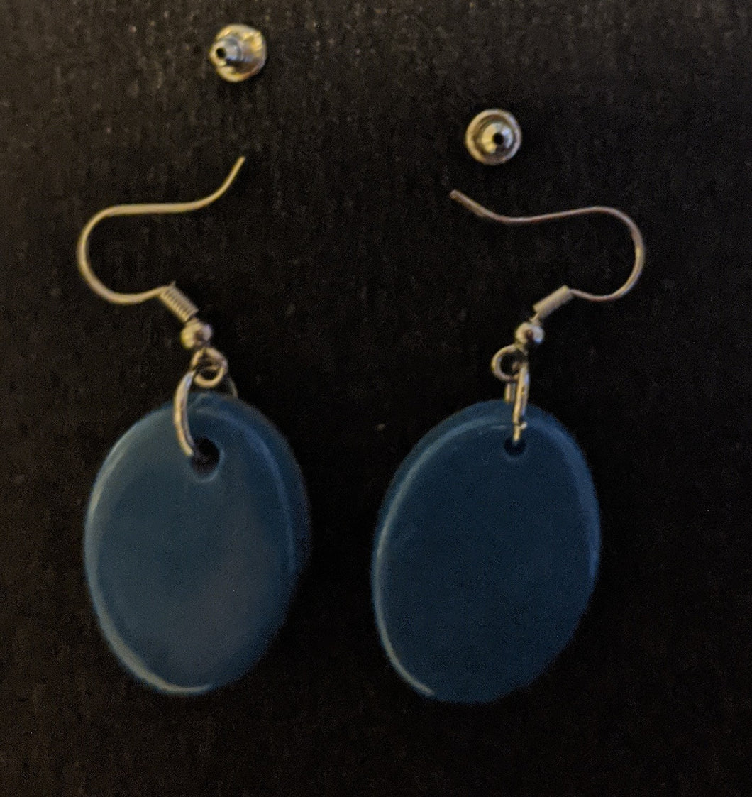 Double Sided Oval Drop Earrings
