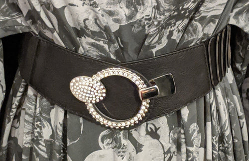Belt with Diamante Ring Buckle