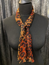 Load image into Gallery viewer, Small Scarf with Leopard Print in Sheer Viscose
