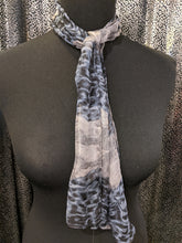 Load image into Gallery viewer, Small Scarf with Reptile and Leopard Print in Sheer Viscose
