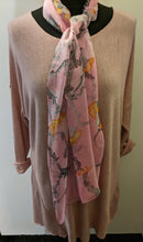 Load image into Gallery viewer, Lightweight Scarf with Japanese Blossom Print
