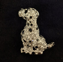 Load image into Gallery viewer, Sparkly Brooch - Sitting Dog with Spots
