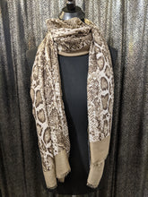 Load image into Gallery viewer, Scarf/Shawl - Lightweight Reptile Print with Border
