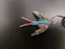 Load image into Gallery viewer, Flying Bird Brooch/Pendant - Multi Colour Diamanté
