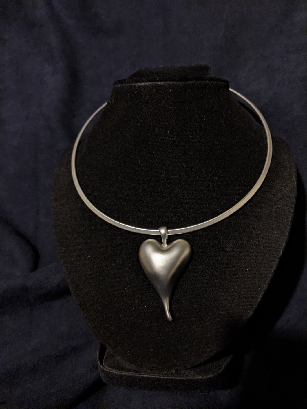 Ring Necklace with Heart Pendant