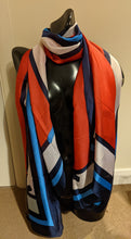Load image into Gallery viewer, SILK SCARF RED AND BLUE BOW PRINT
