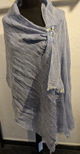 Load image into Gallery viewer, LINEN SCARF - Chambray Effect
