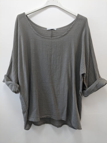 Italian cotton and linen top