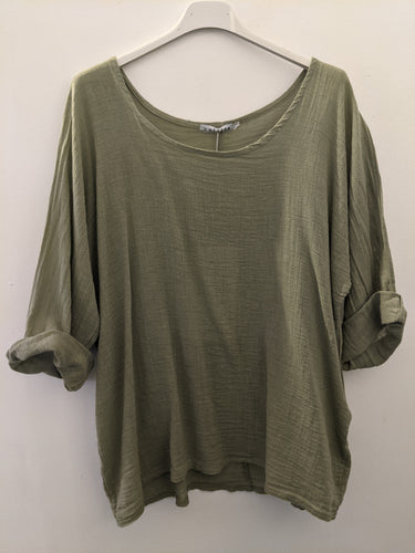 Italian cotton and linen top