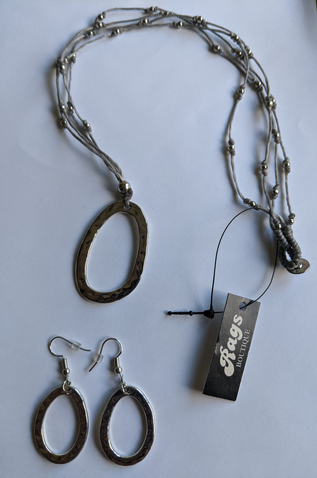 Hammered Oval Necklace Set