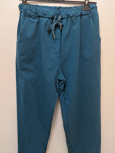 Load image into Gallery viewer, PLUS SIZE - Plain Super Stretch &#39;Magic&#39; Trousers - Lurex Mix Flat Drawstring with Silver Tip
