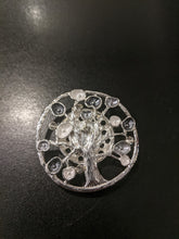 Load image into Gallery viewer, Magnetic Scarf Fastener/Brooch Tree of Life Outline with Circle and Diamante Detail
