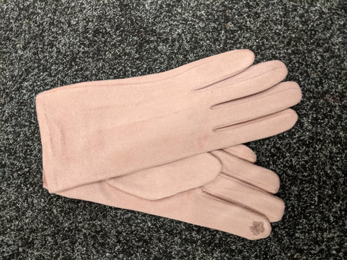 Faux Suede Soft Stretch Gloves with Touchscreen Finger