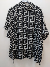 Load image into Gallery viewer, Roll Neck Poncho with Geometric 60&#39;s Style

