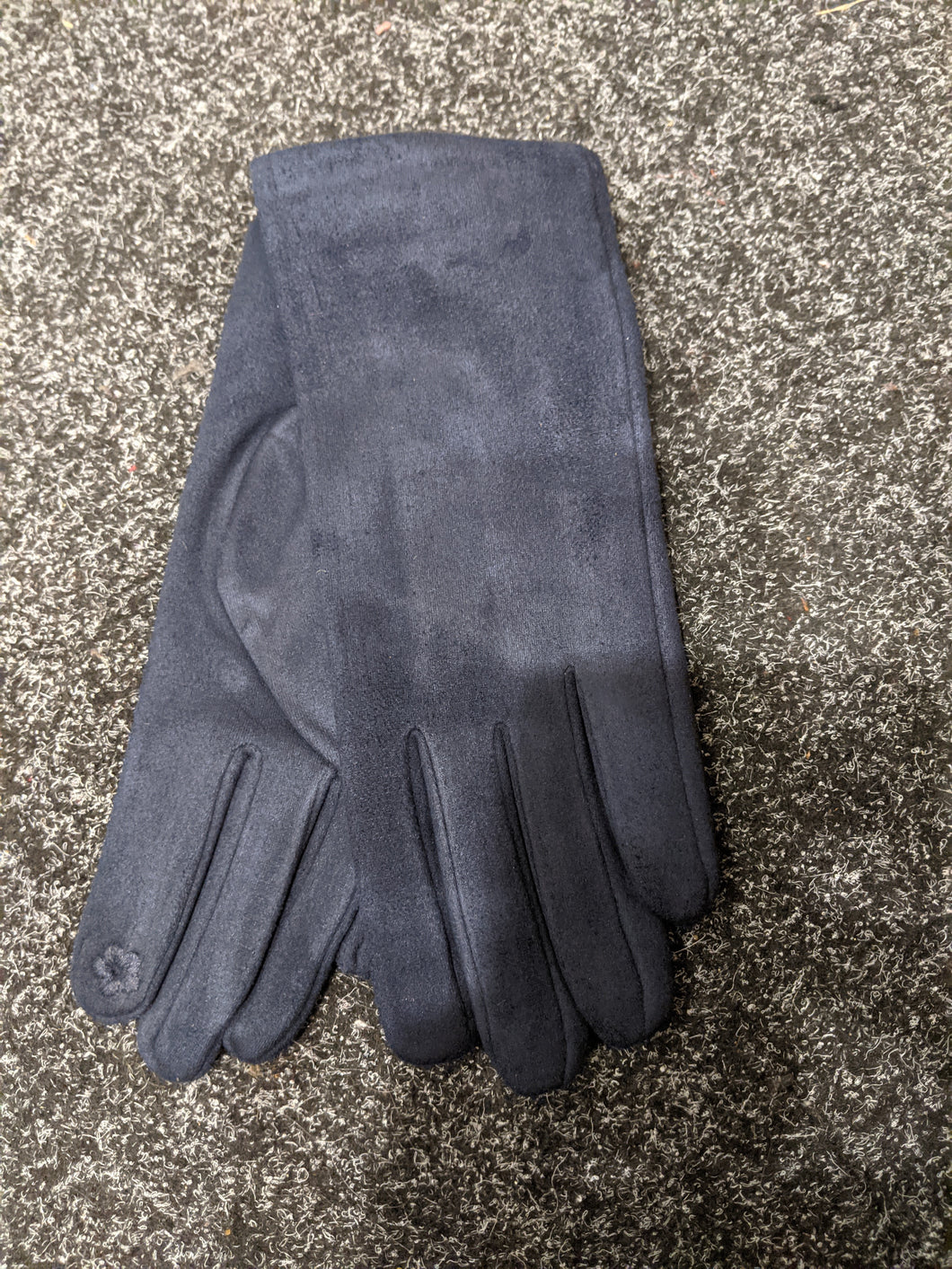 Faux Suede Soft Stretch Gloves with Touchscreen Finger