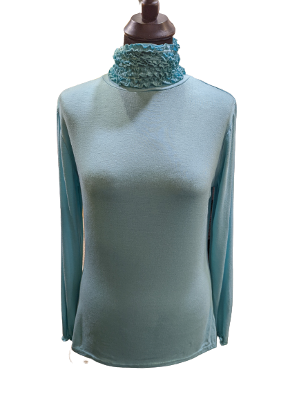 Ruffle polo top neck top