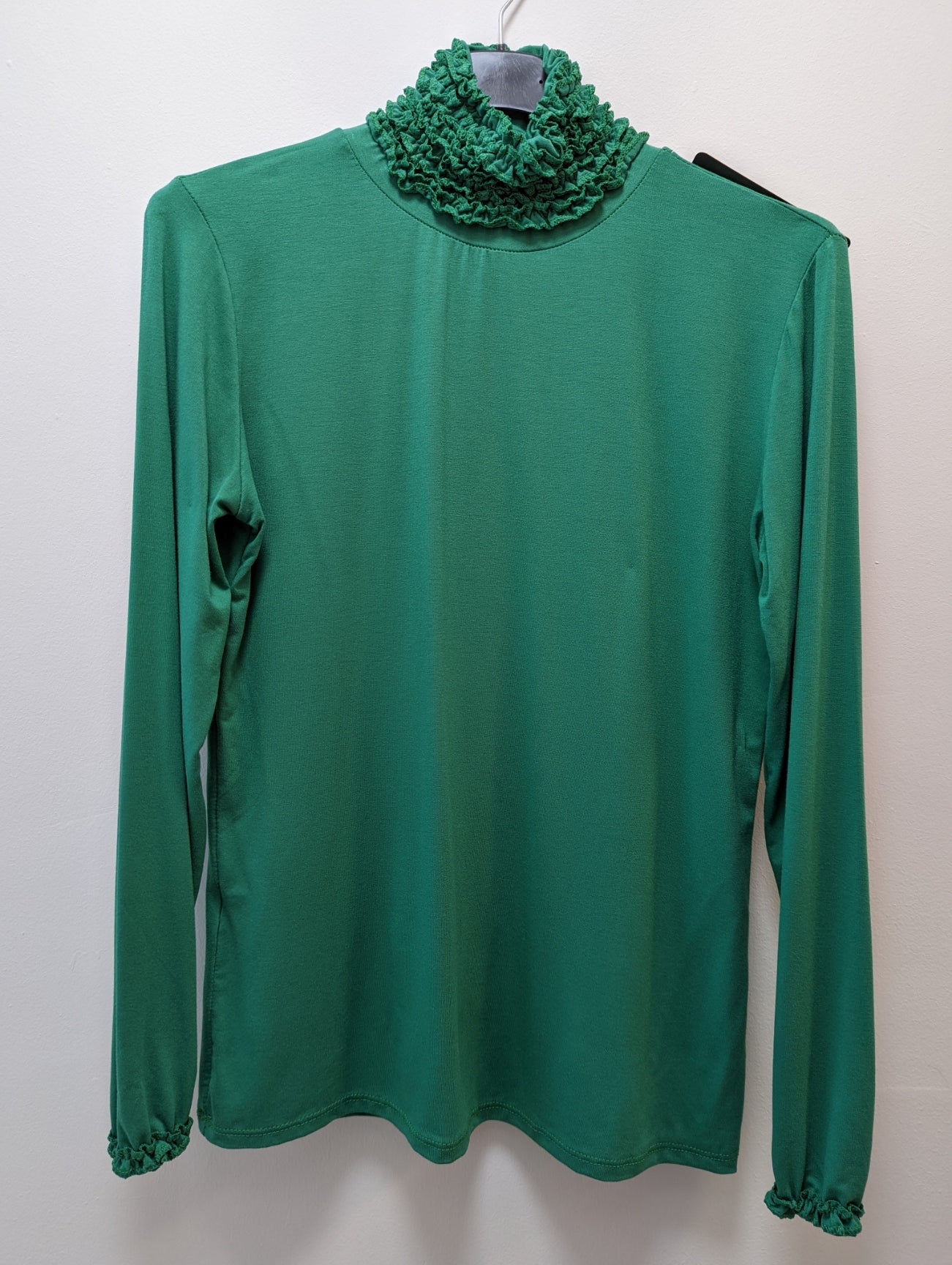 ruffle polo neck top